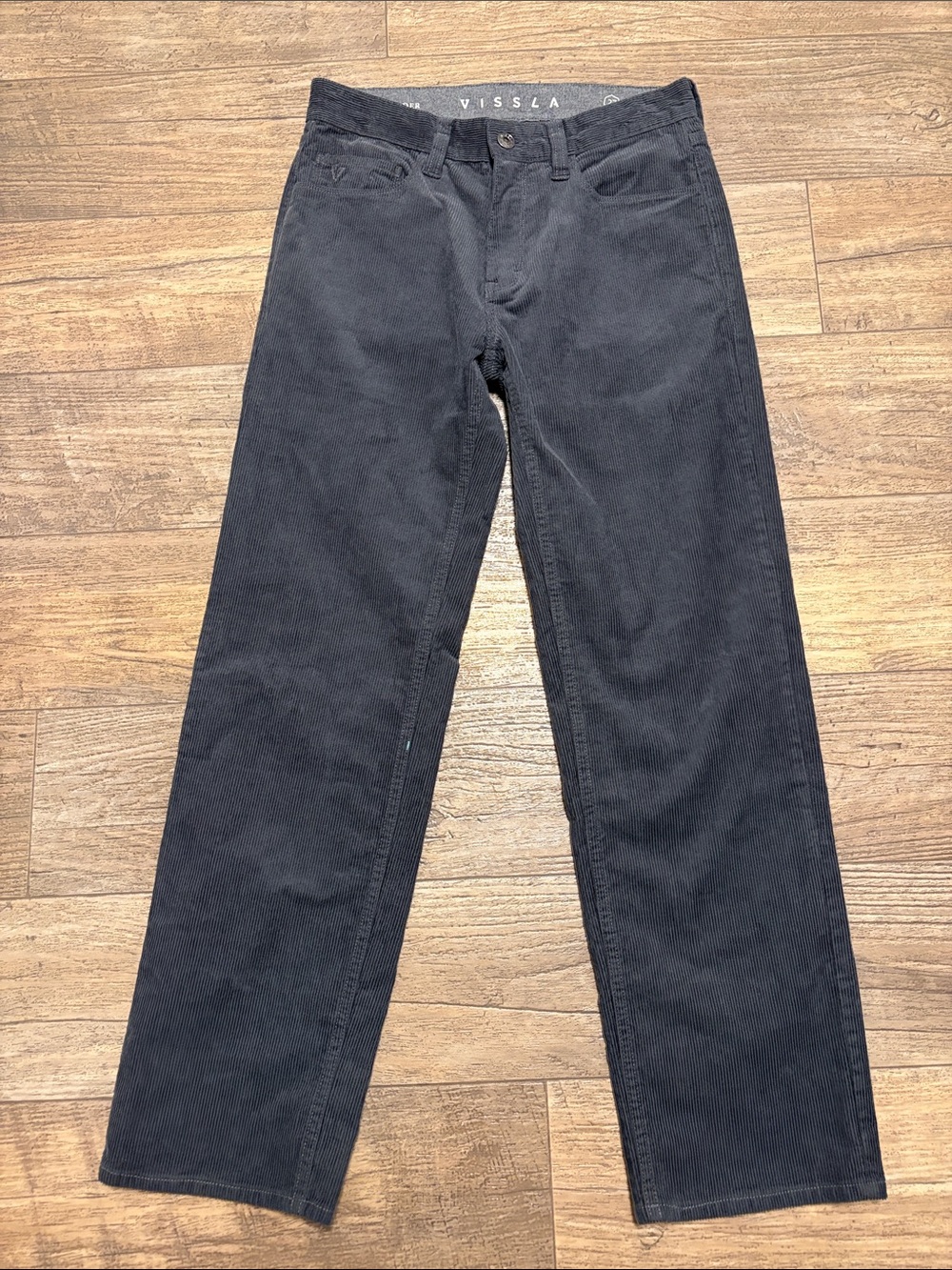 VISSLA Young Men's Dark Corduroy Straight-Leg Pants size 27